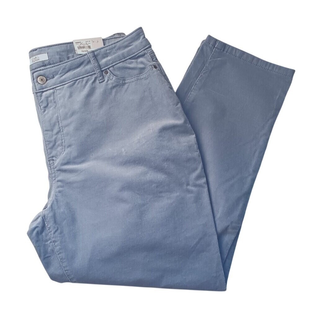 Croft & Barrow Womens Corduroy Straight Leg Jeans Size 18P Faded Denim Blue